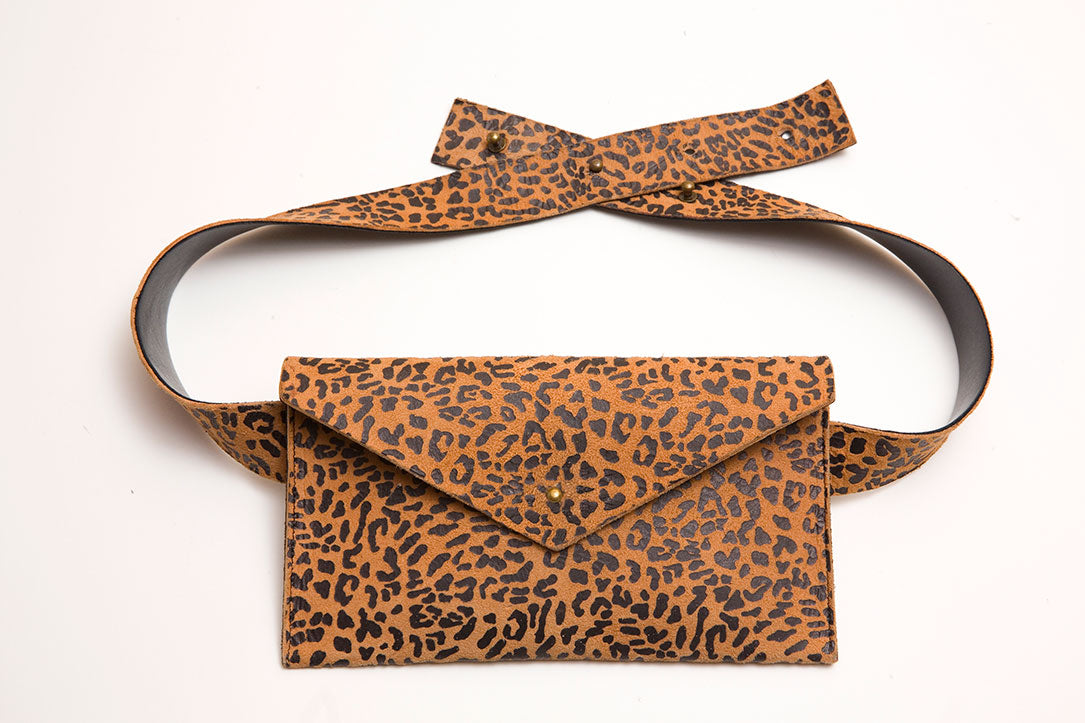 Leopard Leather Belt Bag